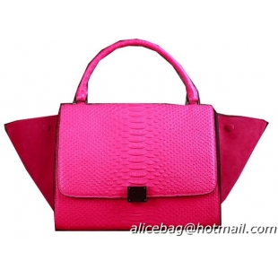 Celine Trapeze Top Handle Bag Snake Leather 3342 Rose