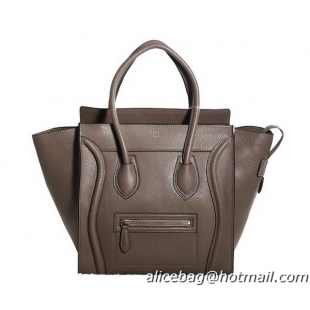 Celine Luggage Mini Boston Tote Bags Clemence Leather 3308 Khaki