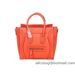 Celine Luggage Micro Tote Bag Original Grainy Leather 88023 Orange