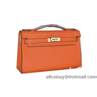 Hermes MINI Kelly 22cm Tote Bag Calfskin Leather Orange