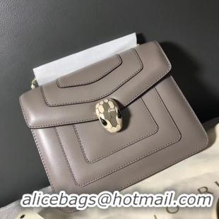 Best Quality BVLGARI Serpenti Forever Flap Cover leather bag 00962 grey