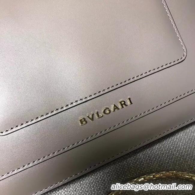 Perfect BVLGARI Serpenti Forever metallic-leather shoulder bag 4953 Grey