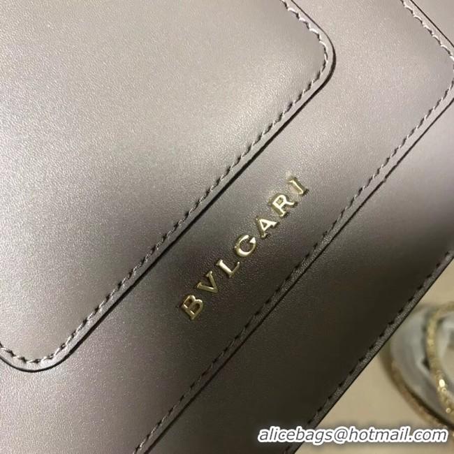 Luxury BVLGARI Serpenti Forever leather flap bag 3785 grey