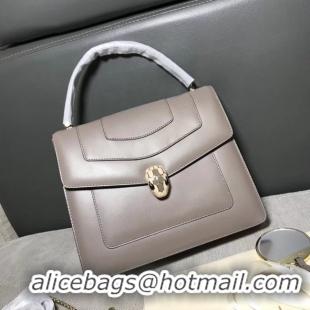 Best Price Bvlgari Original Calfskin Leather tote Bag 3782 grey