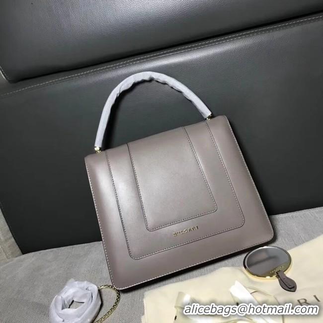 Best Price Bvlgari Original Calfskin Leather tote Bag 3782 grey