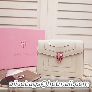 Promotional BVLGARI Serpenti Forever Flap Cover leather bag 28697 white