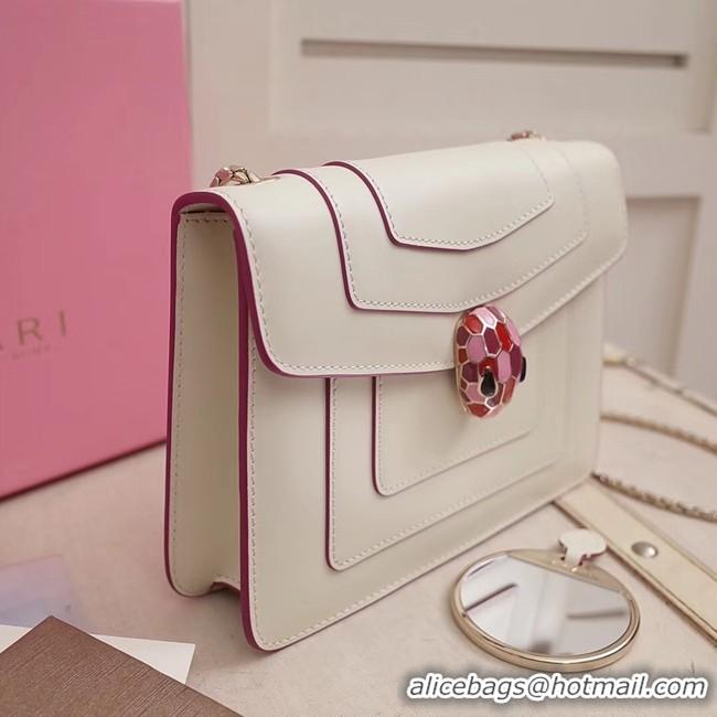 Promotional BVLGARI Serpenti Forever Flap Cover leather bag 28697 white