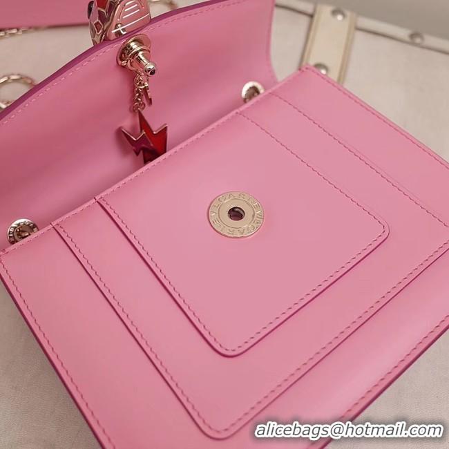 Best Product BVLGARI Serpenti Forever Flap Cover leather bag 34559 pink