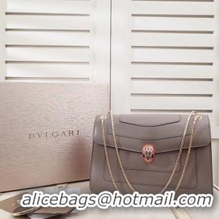 Charming BVLGARI Serpenti leather shoulder bag 35106 grey