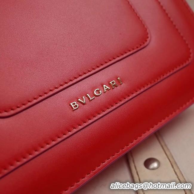 Best Grade BVLGARI Serpenti Forever metallic-leather shoulder bag 39174 red