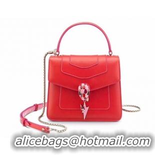 Good Product BVLGARI Serpenti Forever leather flap bag 286999 red