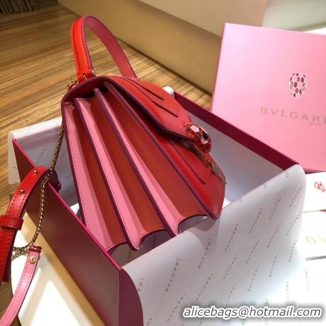 Good Product BVLGARI Serpenti Forever leather flap bag 286999 red