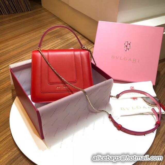 Good Product BVLGARI Serpenti Forever leather flap bag 286999 red