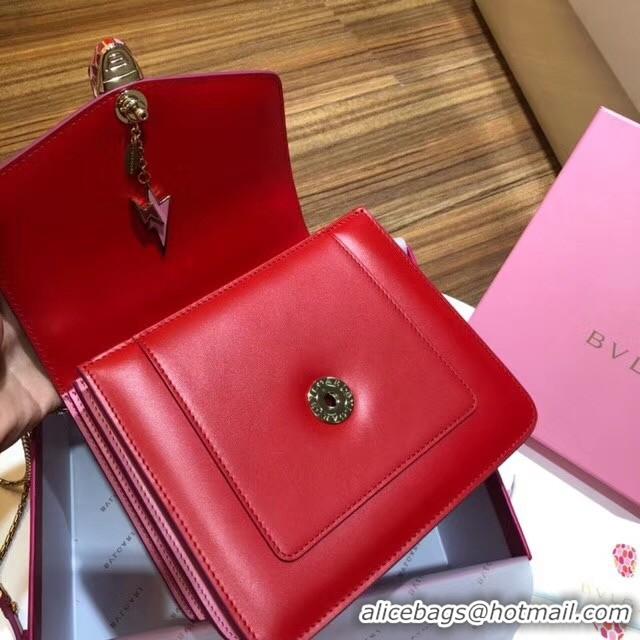 Good Product BVLGARI Serpenti Forever leather flap bag 286999 red