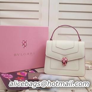 Sumptuous BVLGARI Serpenti Forever leather flap bag 286999 white