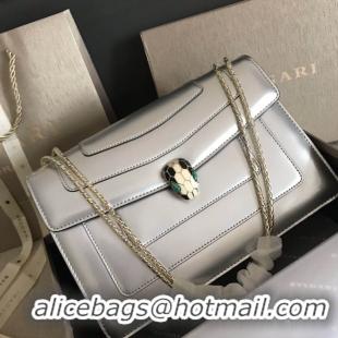 Trendy Design Bulgari metallic-leather shoulder bag 15004 silver