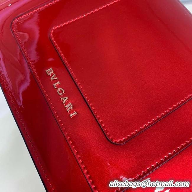 Good Looking BVLGARI Serpenti Forever metallic-leather shoulder bag 34559 red