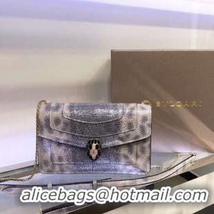 Good Quality Bulgari metallic-leather shoulder bag 39174 grey