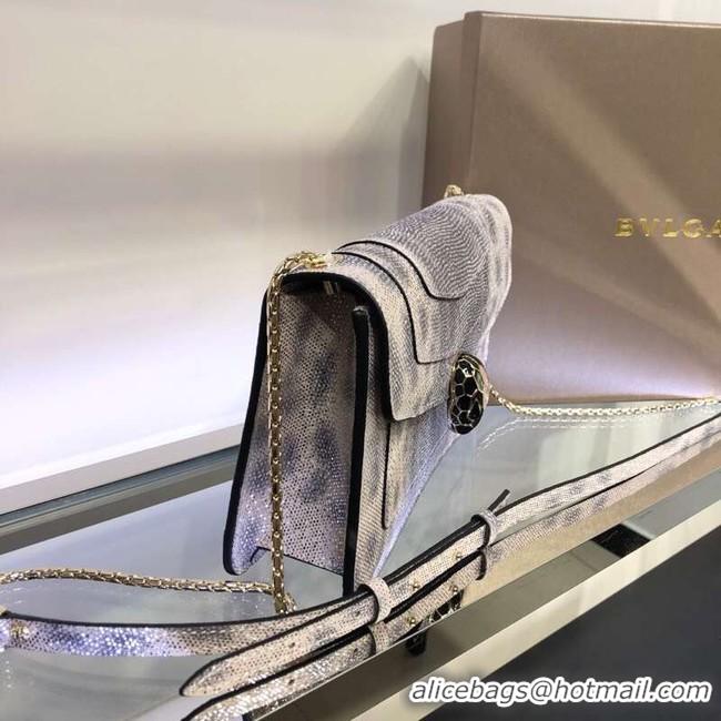 Good Quality Bulgari metallic-leather shoulder bag 39174 grey