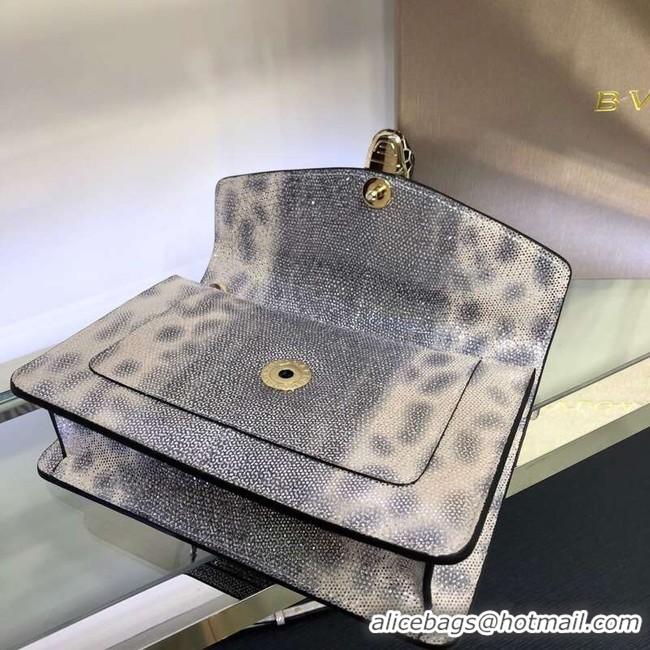 Good Quality Bulgari metallic-leather shoulder bag 39174 grey