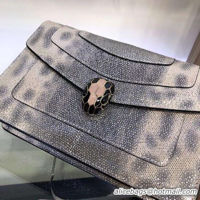 Good Quality Bulgari metallic-leather shoulder bag 39174 grey