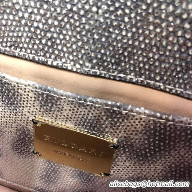 Good Quality Bulgari metallic-leather shoulder bag 39174 grey