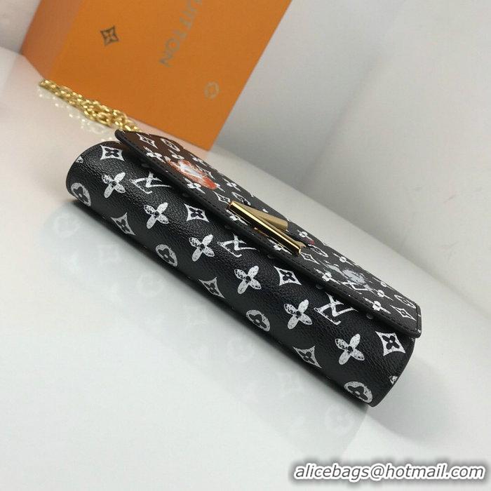 aaaaa Louis Vuitton Monogram Canvas Twist Chain Wallet M63888 Black