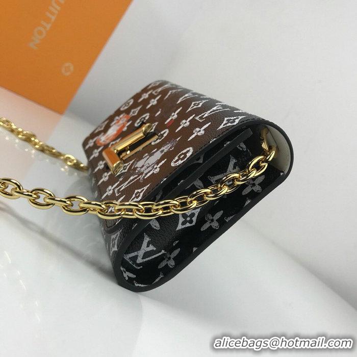 aaaaa Louis Vuitton Monogram Canvas Twist Chain Wallet M63888 Black