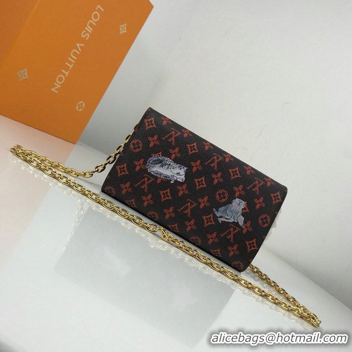 Shop Cheap Louis Vuitton Monogram Canvas Twist Chain Wallet M63888 Red