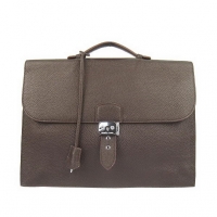 Hermes Sac Depeche 38cm Briefcase Clemence Brown