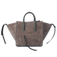 Celine Luggage Phantom Bags Suede Leather C99201 Grey