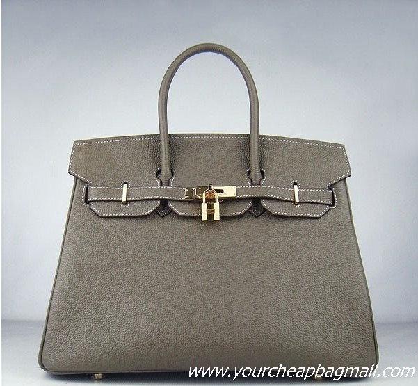 Hermes Birkin 35cm Tendon Veins Leather Bag Khaki Gold Hardware