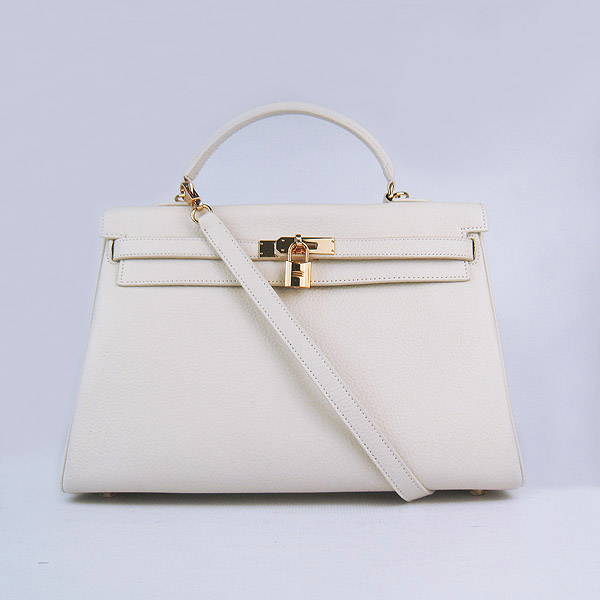 Hermes Kelly 35cm Togo Leather Bag Beige 6308 Gold Hardware