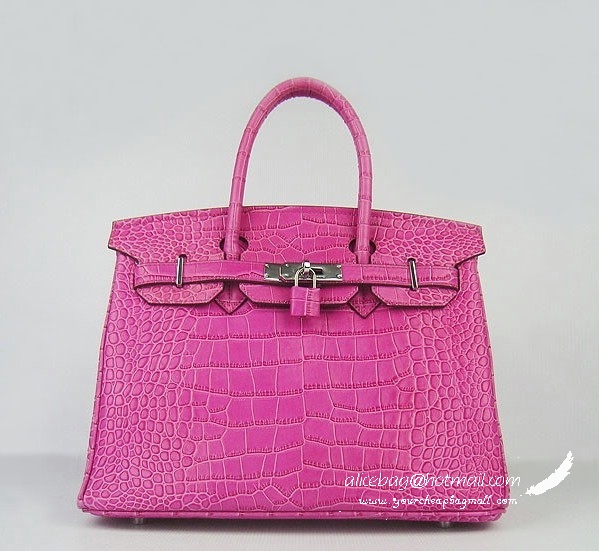 Hermes Birkin 30cm Crocodile Veins Bag Peachblow 6088