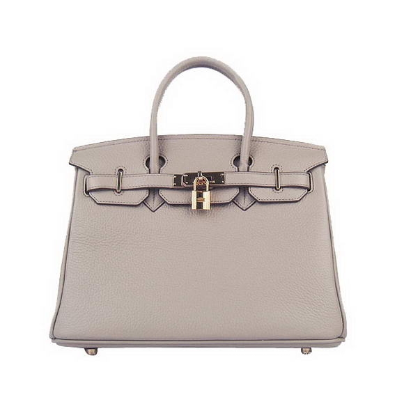 Hermes Birkin 30cm Togo Leather Bag Grey 6088 Gold