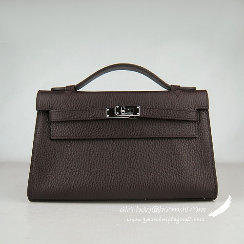 Hermes Kelly 22cm H008 dark coffee bags