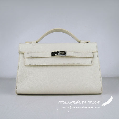 Hermes Kelly 22cm France Leather Handbag Beige H008