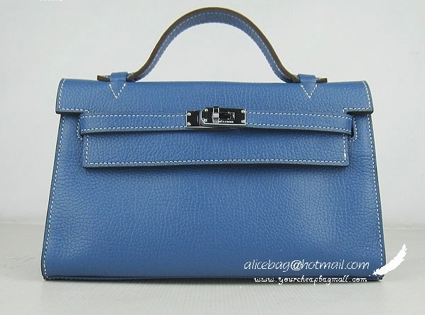 Hermes H008 cattle neck stripe medium blue bags