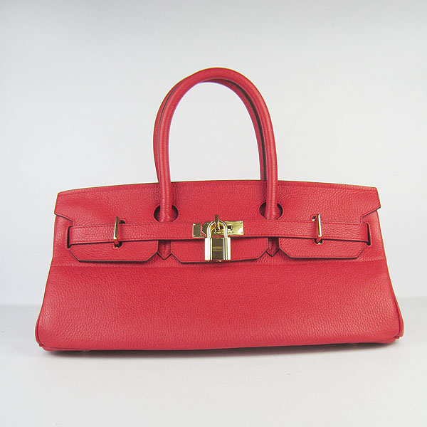 Hermes Birkin 42cm Togo Leather Bag 6109 Red gold padlock