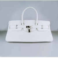 Hermes Birkin 42cm Togo Leather Bag 6109 White silver padlock