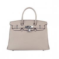 Hermes Birkin 30cm Togo Leather Bag Grey 6088 Silver