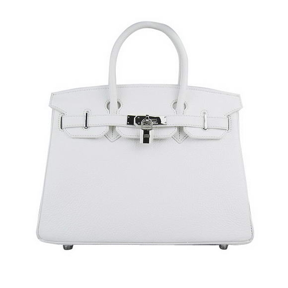 Hermes Birkin 30cm Togo Leather Bag White 6088