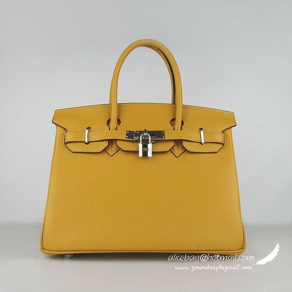 Hermes Birkin 30cm Togo Leather Bag Yellow 6088