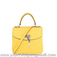 Latest 2013 Hermes Classic Mini Flap Bag 24034 Yellow