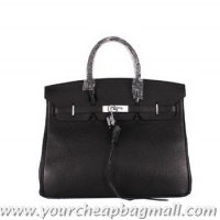 Discount Hermes Birkin 35CM Tote Bag Clemence Leather H-35 Black