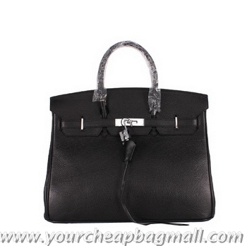 Discount Hermes Birkin 35CM Tote Bag Clemence Leather H-35 Black