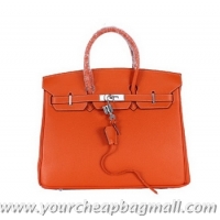 Discount Hermes Birkin 35CM Tote Bag Clemence Leather H-35 Orange