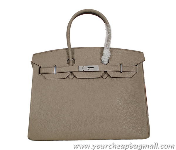 Low Price Hermes Birkin 35CM Tote Bag Gray Clemence Leather H35 Silver