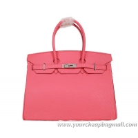 Cheaper Hermes Birkin 35CM Tote Bag Pink Clemence Leather H35 Silver