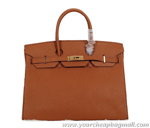 Duplicate Hermes Birkin 35CM Tote Bag Camel Clemence Leather H35 Gold